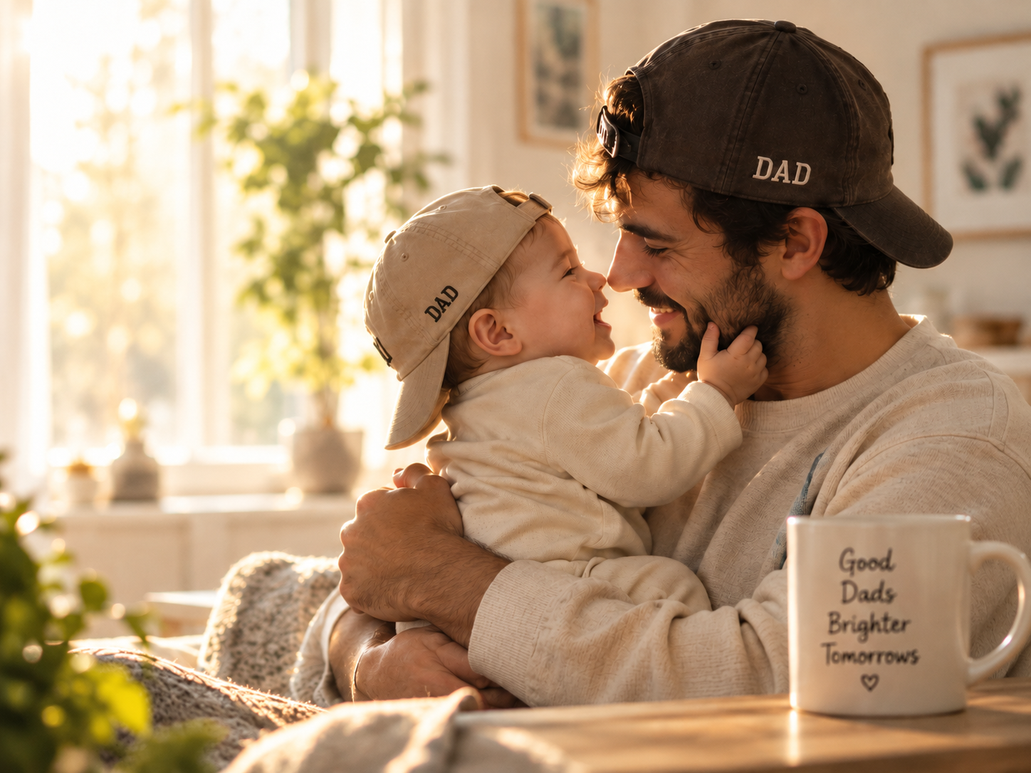 A father holding his baby